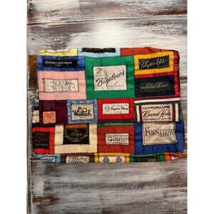 Vintage Label Patchwork Clutch Purse *See Description*